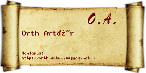 Orth Artúr névjegykártya